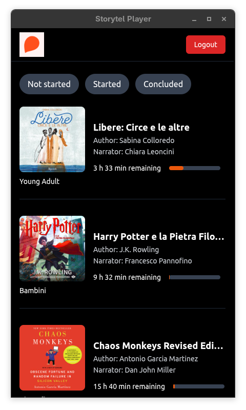 Storytel Player Screenshot 1